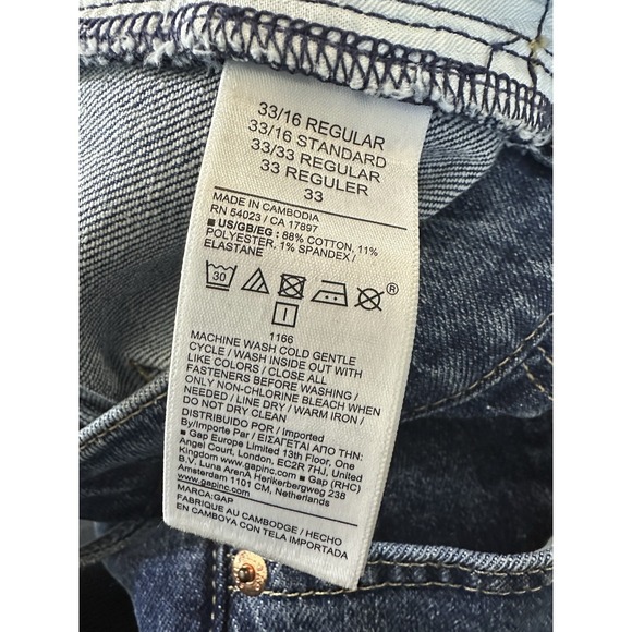 NWT Gap High Rise Cuffed '90s Slim Straight Jeans Blue Denim Plus Size 33 16 - Picture 7 of 12